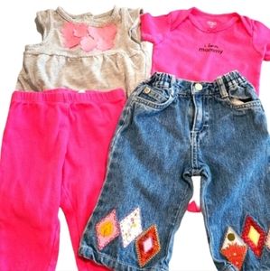 SET OF FOUR GIRLS 6-9 MONTHS MIX 'N MATCH